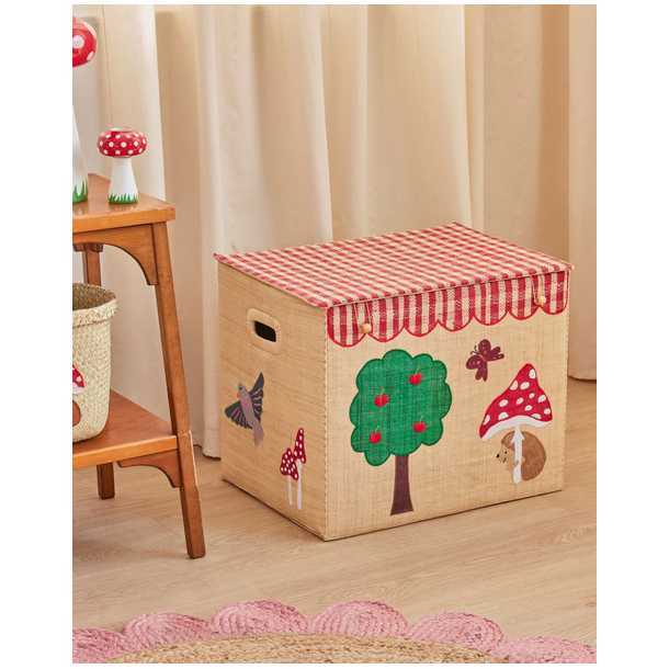 Rice, Ekstra stor Raffia Opbevaringskurv, HAPPY FOREST