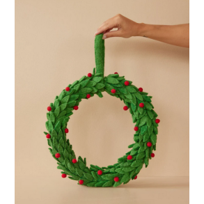 Rice filt julekrans, 37cm