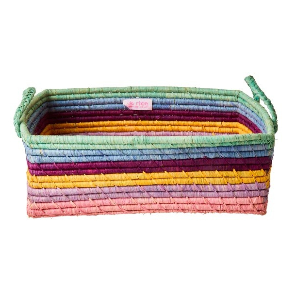 Rice Firkantet Raffia Kurv til ovnfast fad, stor