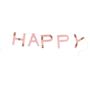Rice Guirlande, Mild Pink, Cherry Print, Happy