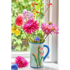 Rice, Keramik Kande, Mint, Embossed Tulips Design 