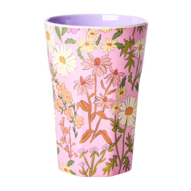 Rice latte kop, lys pink, Daisy Dearest Print