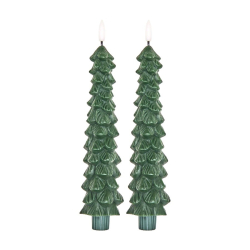 Rice, LED Stearinlys - Grn - 2-pak 