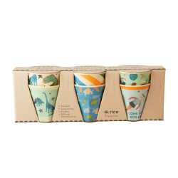 Rice Lille Melamin Kop - Dinosaur Print, 6 stk. 