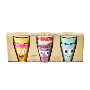 Rice Lille Melamin Kop - Face Print, 6 stk. 