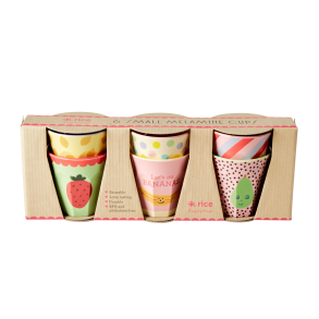 Rice Lille Melamin Kop - Happy Fruits, 6 stk. 