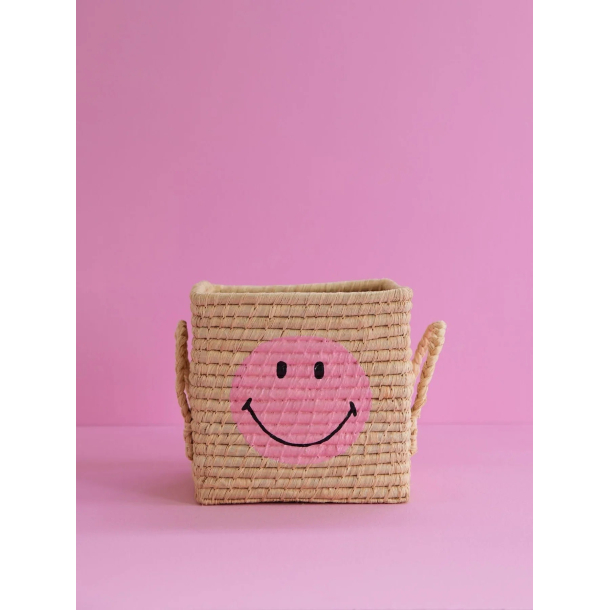 Rice Lille Raffia Kurv, Lyserd, Smiley&reg;