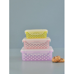 Rice madopbevaring, 3stk. Dots Print