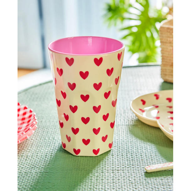 Rice, Melamin Hj kop, Creme, Darling Hearts Print 