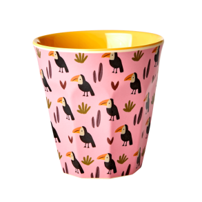 Rice Melamin Kop - Mild Pink - Jungle Animals Print 