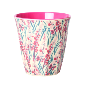 Rice Melamin mellem kop - Flora Field Print, Pink