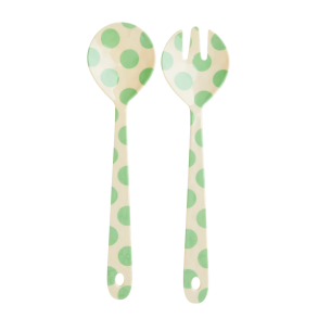 Rice, Melamin Salatbestik - Creme Dots Print