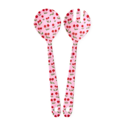 Rice, Melamin Salatbestik - Pink - Cherries Print