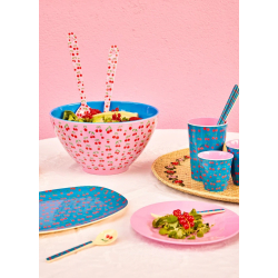 Rice, Melamin Salatbestik - Pink - Cherries Print