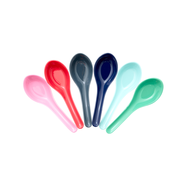 Rice Melamin Ske - Assorterede Farver - Believe in Red Lipstick - 6-st