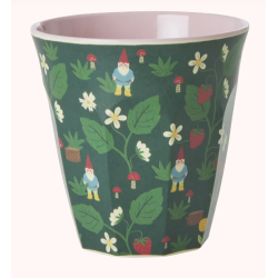 Rice Mellem Melamin Kop - Grn - Forest Gnome Print