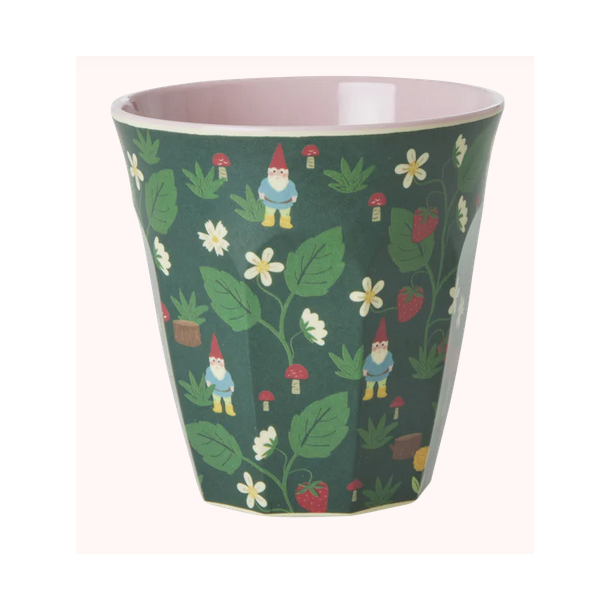 Rice Mellem Melamin Kop - Grn - Forest Gnome Print