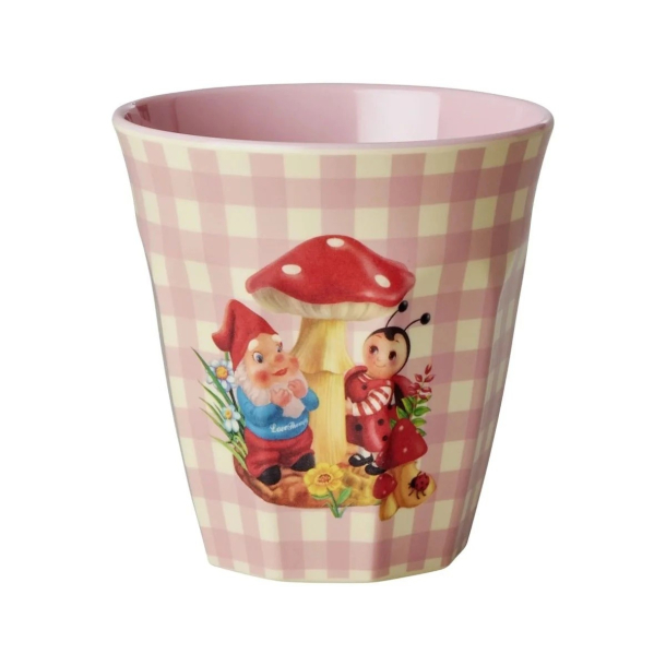 Rice mellem melamin kop, Pink, Love Therapy Gnome Print