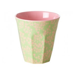Rice mellem melamin kop, Two Tone, Pink Flower Field