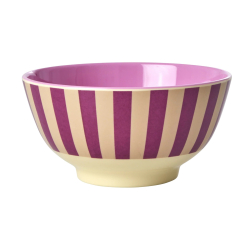 Rice Mellem Melamin Sk�l - Blommefarvet - Stripes Print
