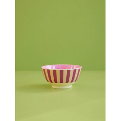 Rice Mellem Melamin Sk�l - Blommefarvet - Stripes Print