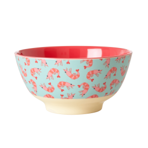 Rice Mellem Melamin Skl - Two Tone, Shrimp Print
