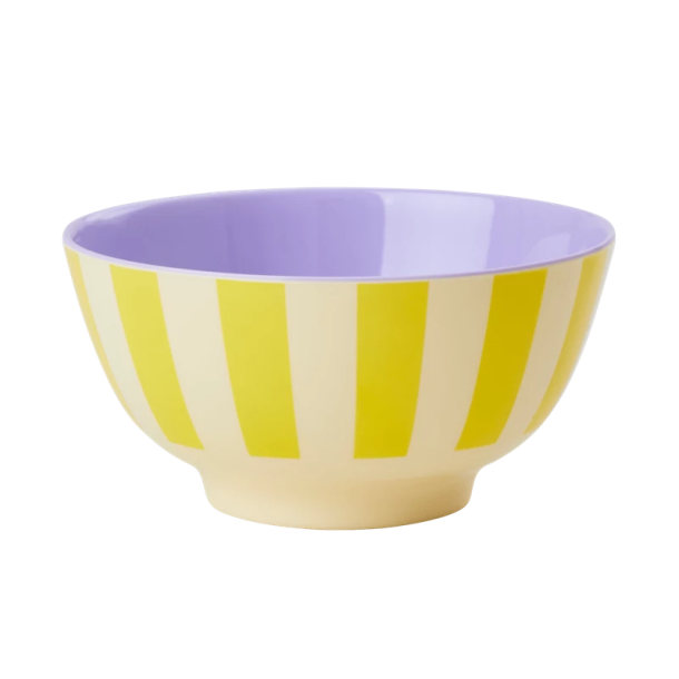 Rice Mellem Melamin Skl - Yellow Stripes Print