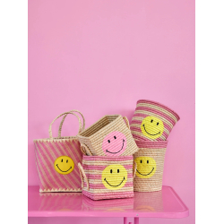 Rice Mellem Raffia Kurv, Multi, Smiley&reg;