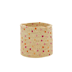 Rice Mellem Raffia Opbevaringskurv, Rd