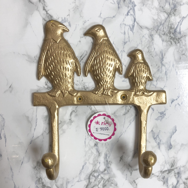 Rice, Metal Knage Pingviner, Guld