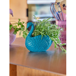 Rice metal urtepotte lille, Svane, Grn