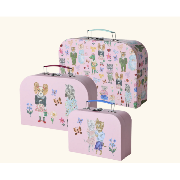 Rice, Pap Kuffert, 3 stk., Pink, Nathalie Lete Print 