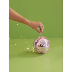 Rice rund discokugle, Medium, Pink