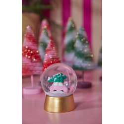 Rice, Rund Glas Snekugle - Guld - Car Print 