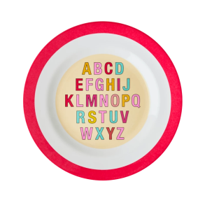 Rice Rund Melamin Brnetallerken - Rd - Alfabet