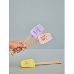Rice Silikone Ske, Lys pink m. blomst