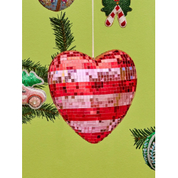 Rice Stor Hjerte Discokugle - Pink