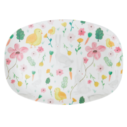 Rice stor rektangulr melamin tallerken, Easter Print, Hvid