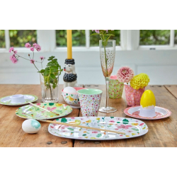 Rice stor rektangulr melamin tallerken, Easter Print, Hvid