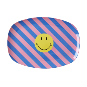 Rice stor rektangulr melamin tallerken, Multi, Smiley®