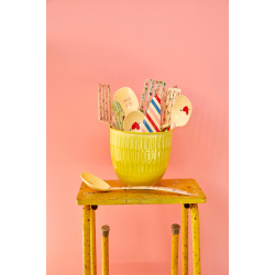 Rice Stor Rund Emalje Urtepotte - Gul - Choose Happy 