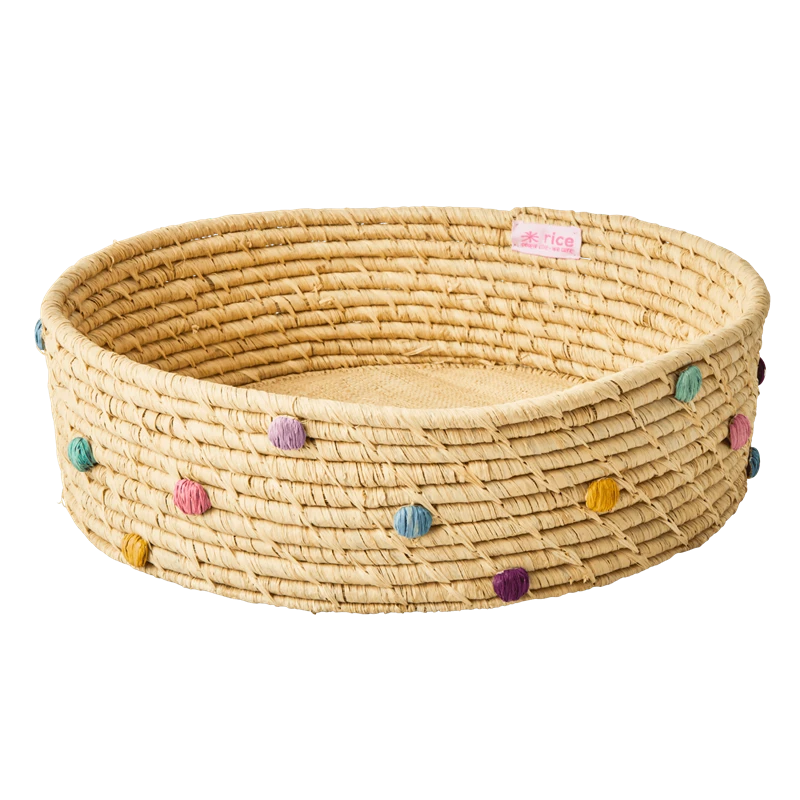 Rice Stor Rund Raffia Kurv, Natural - Rice - Martensens Boghandel