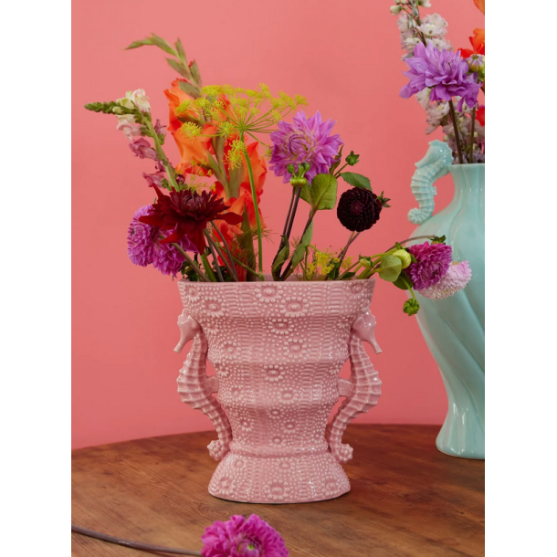 Rice, Stor Shest Keramik Vase, Pink 