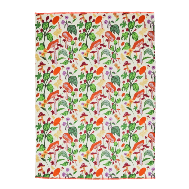 Rice Viskestykke - Multi - Mushroom Print