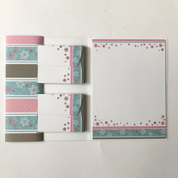 R&ouml;ssler brevpapir, Blomster og prikker, A4