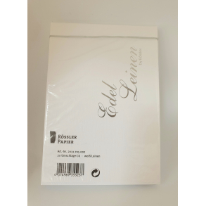 Rössler Edelbütten kuverter, 20 stk., C6, linen, hvid