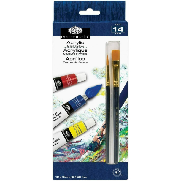 Royal Langnickel Akrylmaling, Alm., 12 stk.