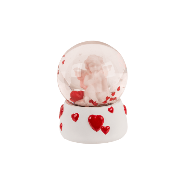 Rystekugle med engel og hjerter