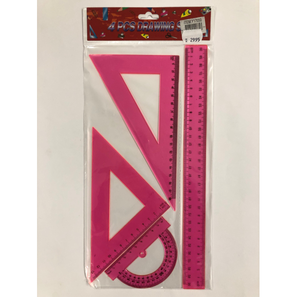 St med 4 linealer - pink