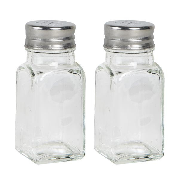 Salt og peberstrer i glas 